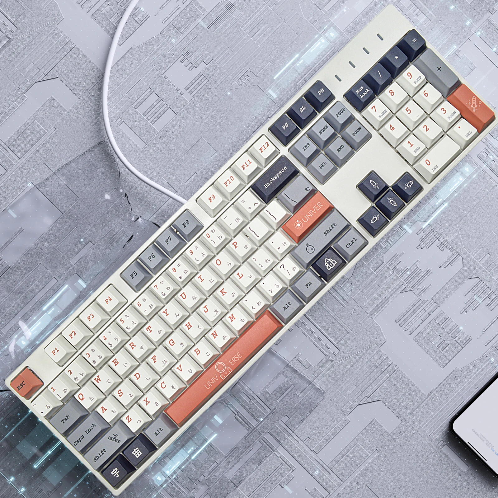 Japonês 140 tampões chave pbt cherry perfil bonito universo anime jogos 5 lado dye-sub branco backlit keycaps para teclado mecânico