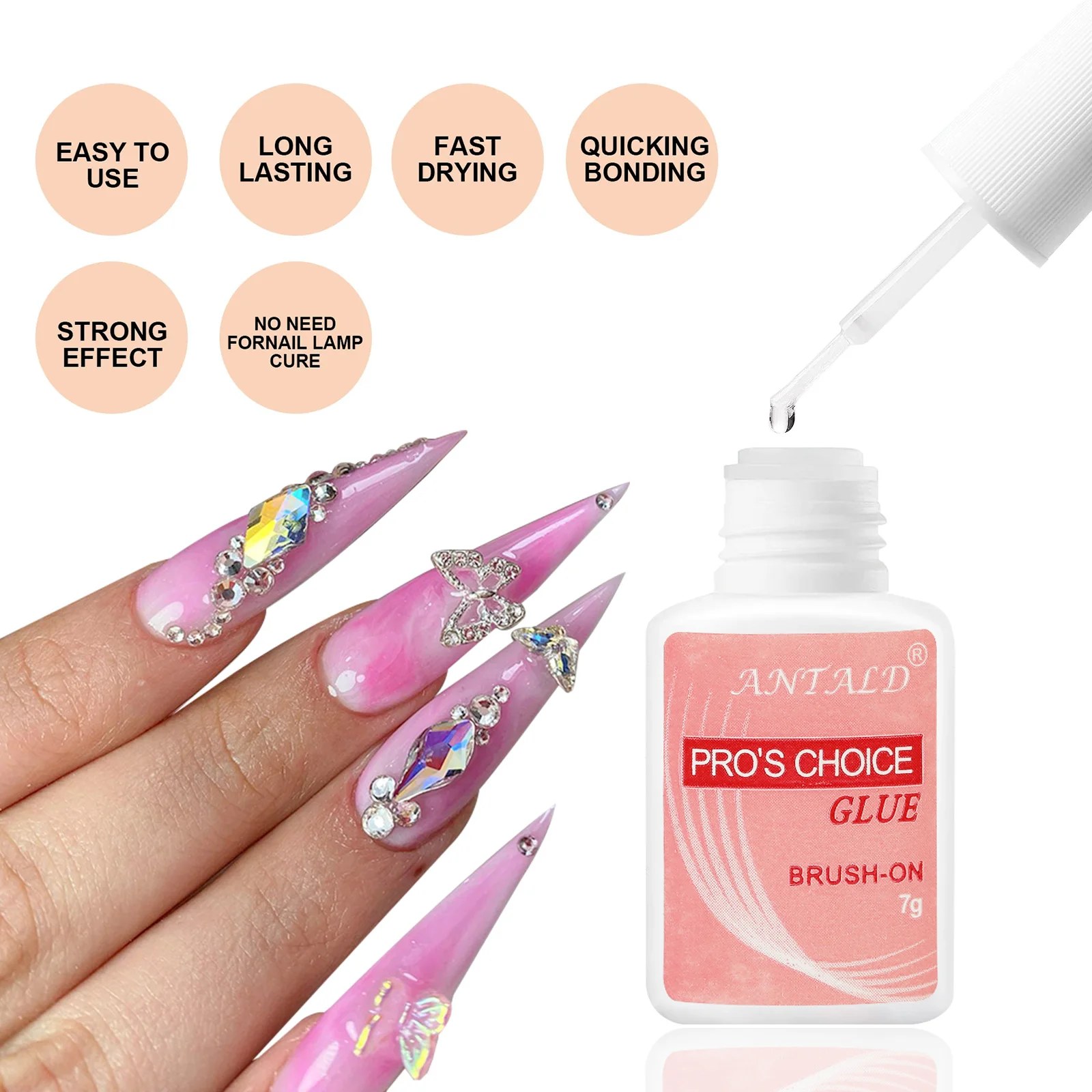 1/2/5 Uds 7g pegamento de uñas súper fuerte para puntas de uñas postizas, uñas acrílicas, prensa en uñas, decoración artística de uñas postizas adhesión duradera