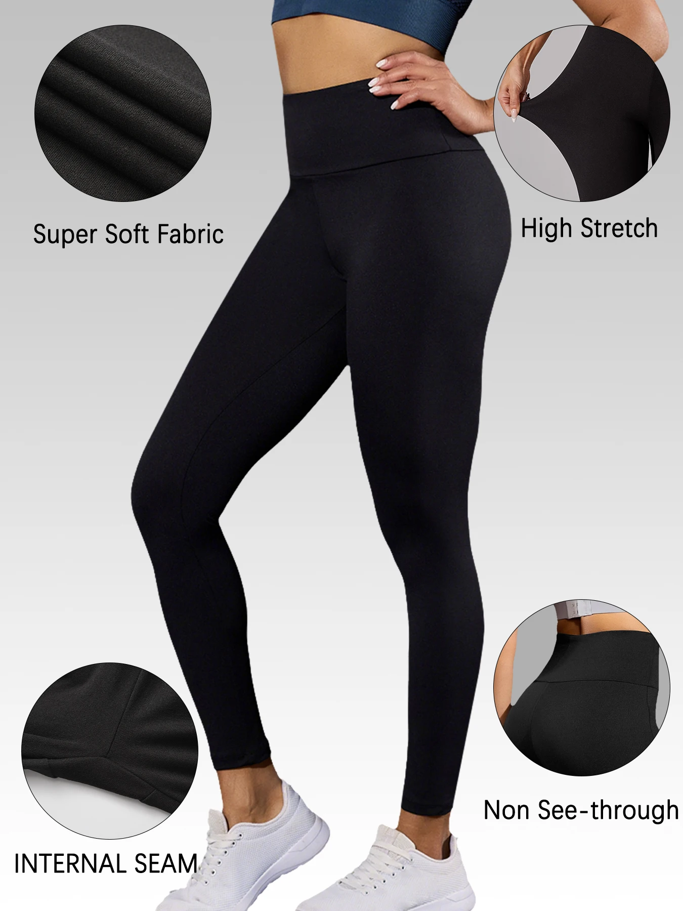 여성용 슈퍼 소프트 레깅스 하이웨이스트 뱃살 보정 시스루 방지 운동 요가 러닝 애슬레틱 푸쉬업 짐 피트니스 레깅스