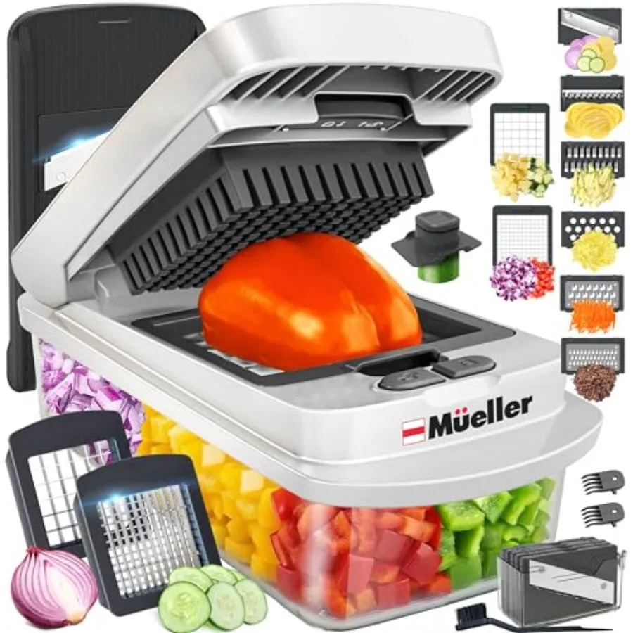

10 in 1 Vegetable Chopper Mandoline Slicer with 8 Blades Kitchen Gadget for Cutting s Veggies Durable Stainless Steel Transpare