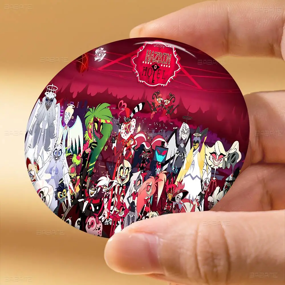 HazbinS H-Hotels أنيمي 58 مللي متر لطيف سلسلة دبابيس مضحك شارة مثيرة للاهتمام الكرتون الحيوانات دبابيس ظهره الملابس هدية الإكسسوار