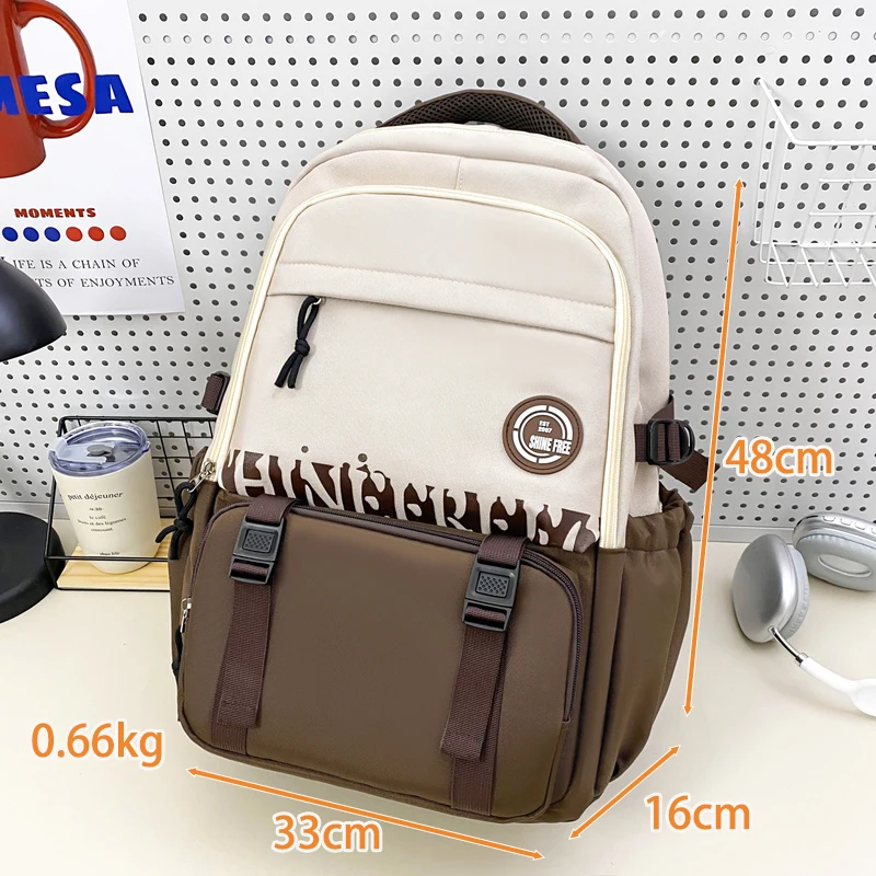 Korean Version Inside College Style Trendy College Student Couple Leisure Backpack New Lightweight High School Student Backpack