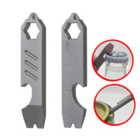Mini TC4 Titanium alloy crowbar Bottle opener Graduated hex wrench EDC outdoor gadgets multi-functional camping equipment
