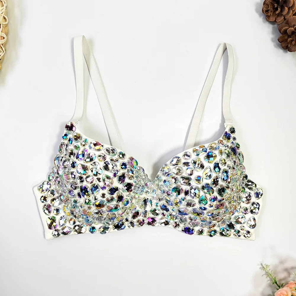 

Женский сексуальный корсет для взрослых с цветными бриллиантами и бусинами на заказ, корректирующий корсет для ночного клуба, ультра короткое сексуальное женское белье с открытой спиной