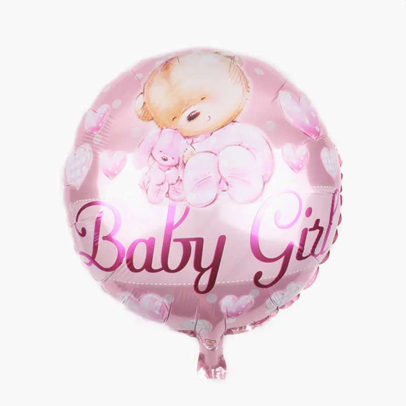 10 sztuk 18 Cal niedźwiadek okrągłe balony foliowe Baby Boy Baby Girl dekoracja urodzinowa Baby Shower balon z helem