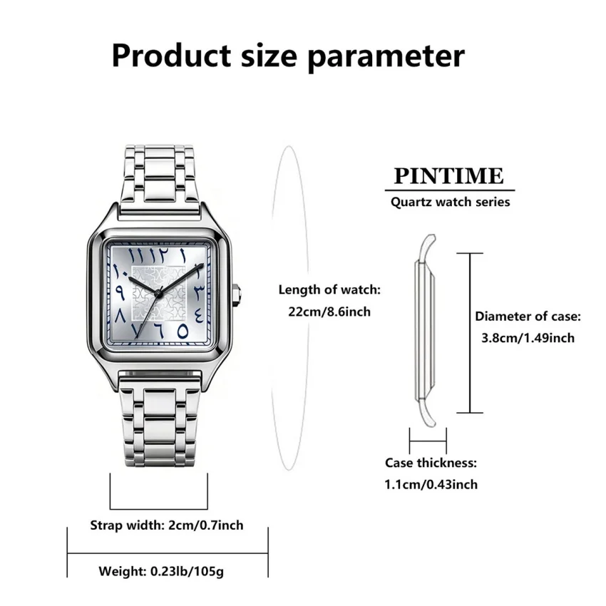 Luxury Watch for Men Stainless Steel Strap High-End Luxury Small Square Men's Watch Business Casual Versatile Men's Wristwatch