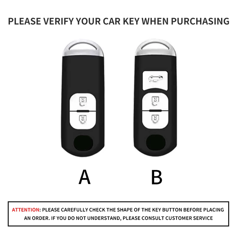 Leather Car Smart Remote Key Case Cover Shell for Mazda 3 6 Atenza Axela Demio CX5 CX3 CX7 CX9 MX5 Key Protector Fob Keychain