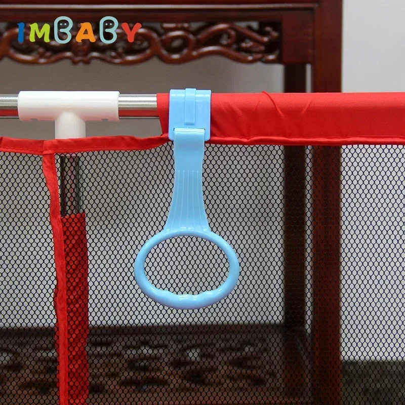 4pcs Pull Ring for Playpen Baby Crib Two Color Hooks Pendants Infant General Use Hooks Toddler Learn To Stand Nursery Rings Hand