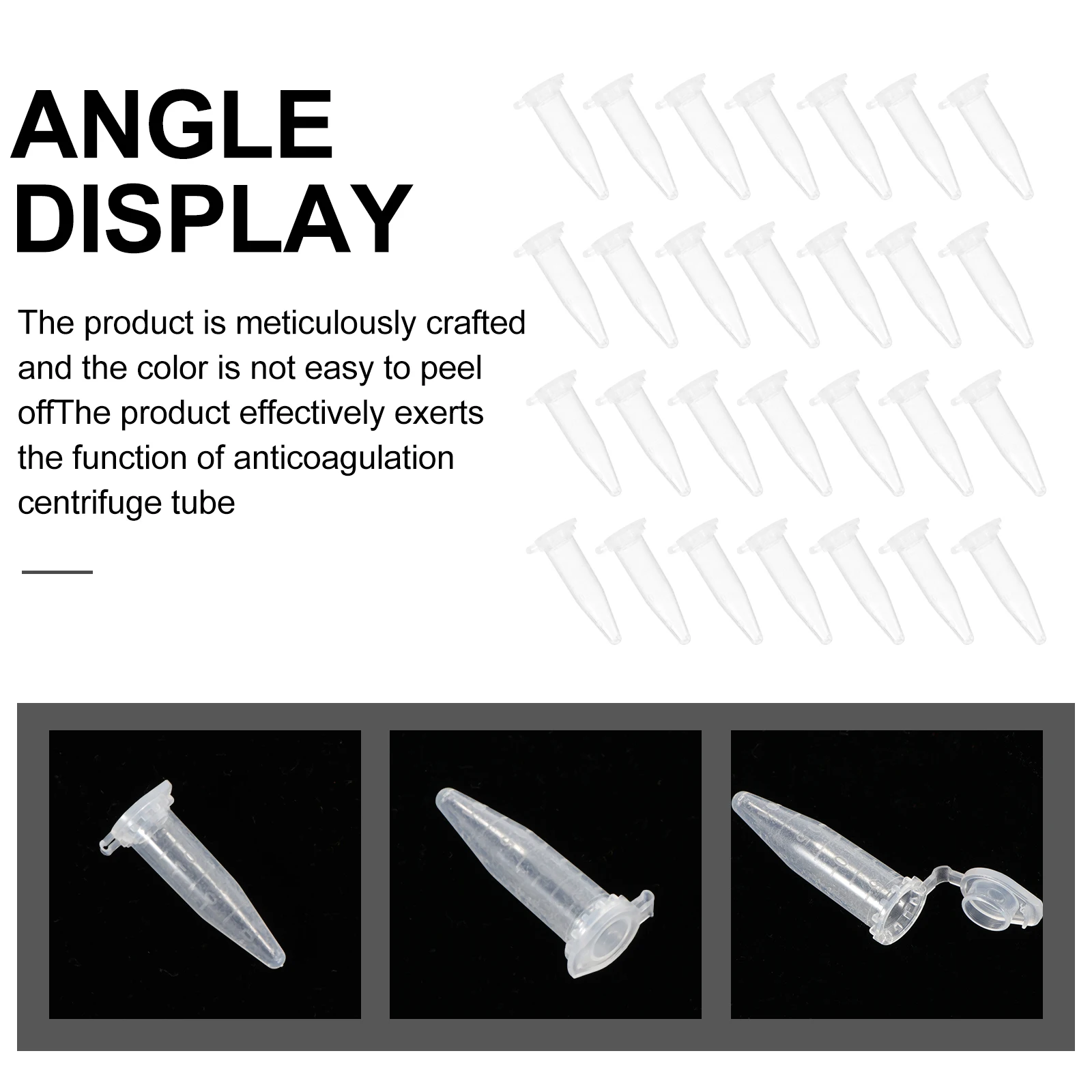 

100Pcs Anticoagulation Tubes for Blood Cell Analysis Clear Medical Test Tubes Durable Plastic Tube