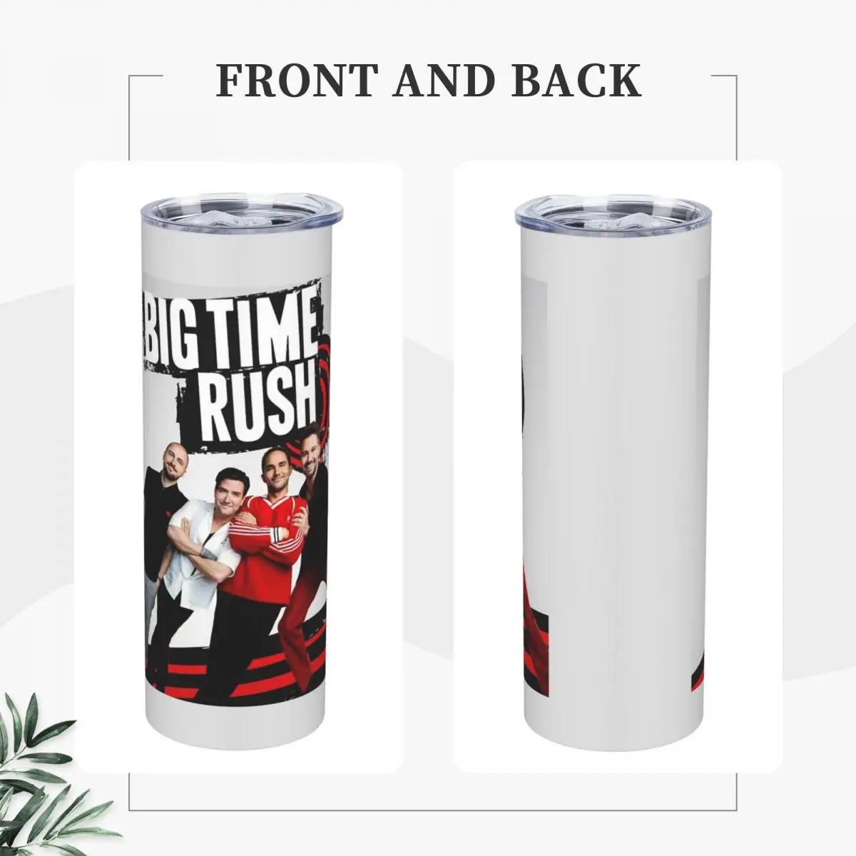 Big Time Rush BTR Band Music Stainless Steel Tumbler Vacuum Insulated Mugs Thermal Cold Cup Straw With Lid 20oz