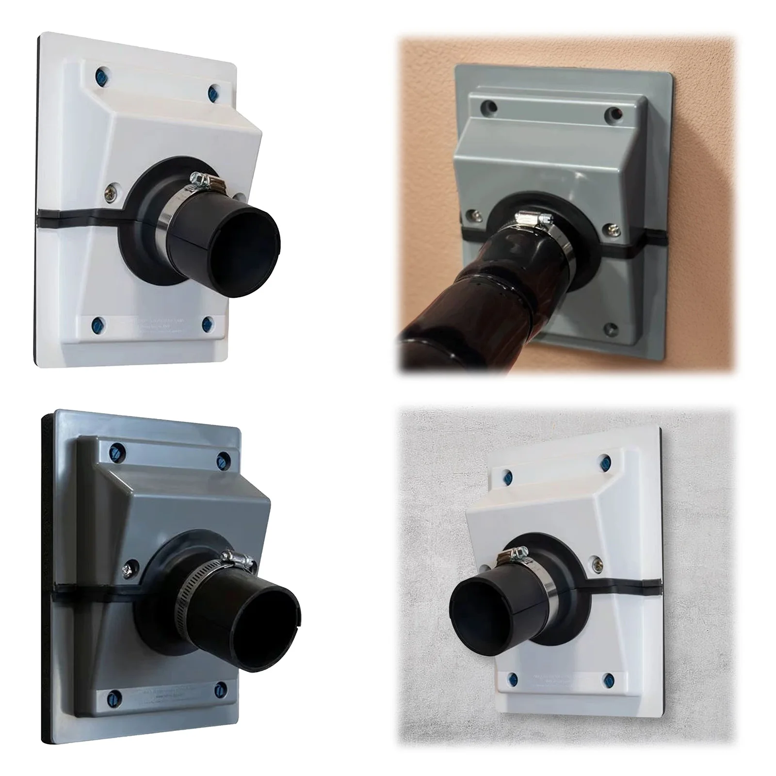 مجموعة غطاء اختراق الجدار والتدفئة والتهوية وتكييف الهواء (HVAC) مكونة من قطعتين من غطاء فتحة الأنابيب مع حشية ناعمة لـ HVAC/Mini Split AC سهلة التركيب على الحائط