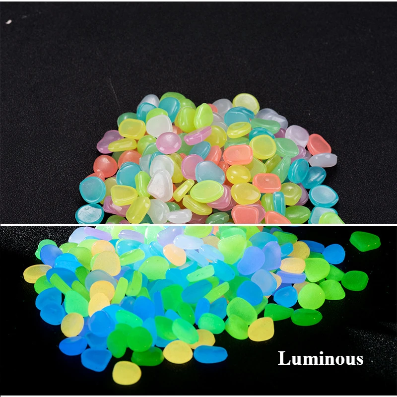 Artificial Luminous Stone for Garden, Glow in the Dark, Rocks, Fluorescent Pebbles, 1000PCs