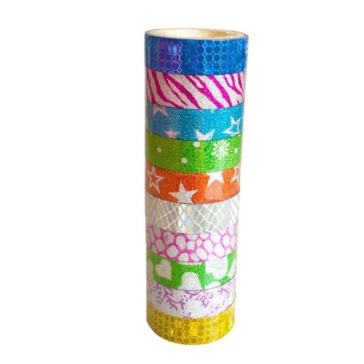 

10pcs Washi Tape Set Creative Stickers Colorful Glitter Decorative Crafts Paper Kids Projects Waterproof Reusable