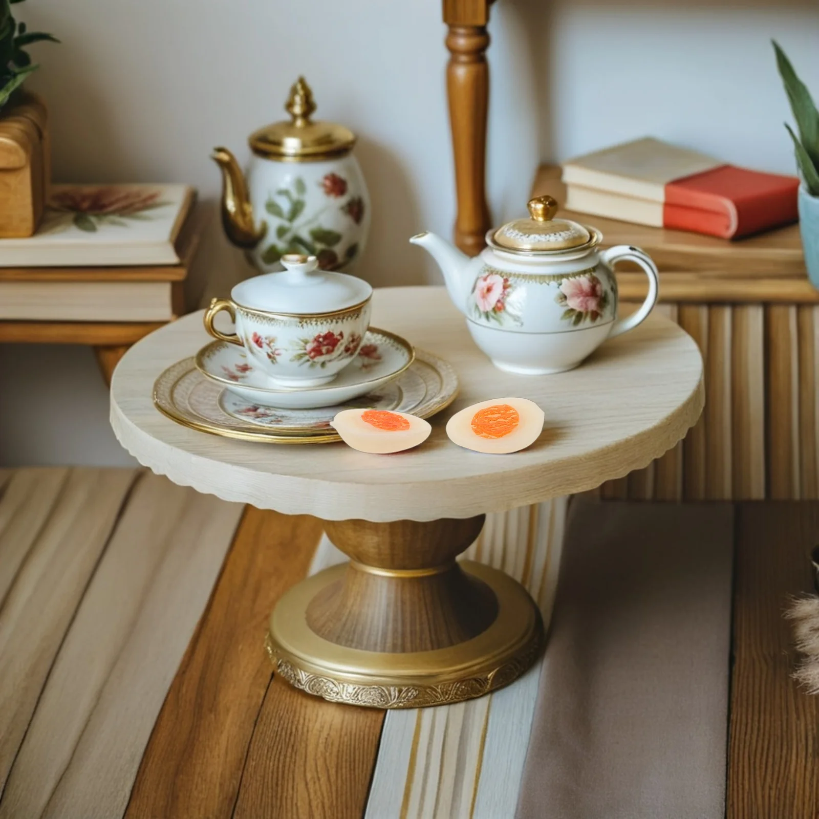 30 Stück Miniatur-Hälften mit gekochtem Ei, realistische Kunstnahrung zum Spielen, pädagogische Küchendekoration, künstliche Hühnereier