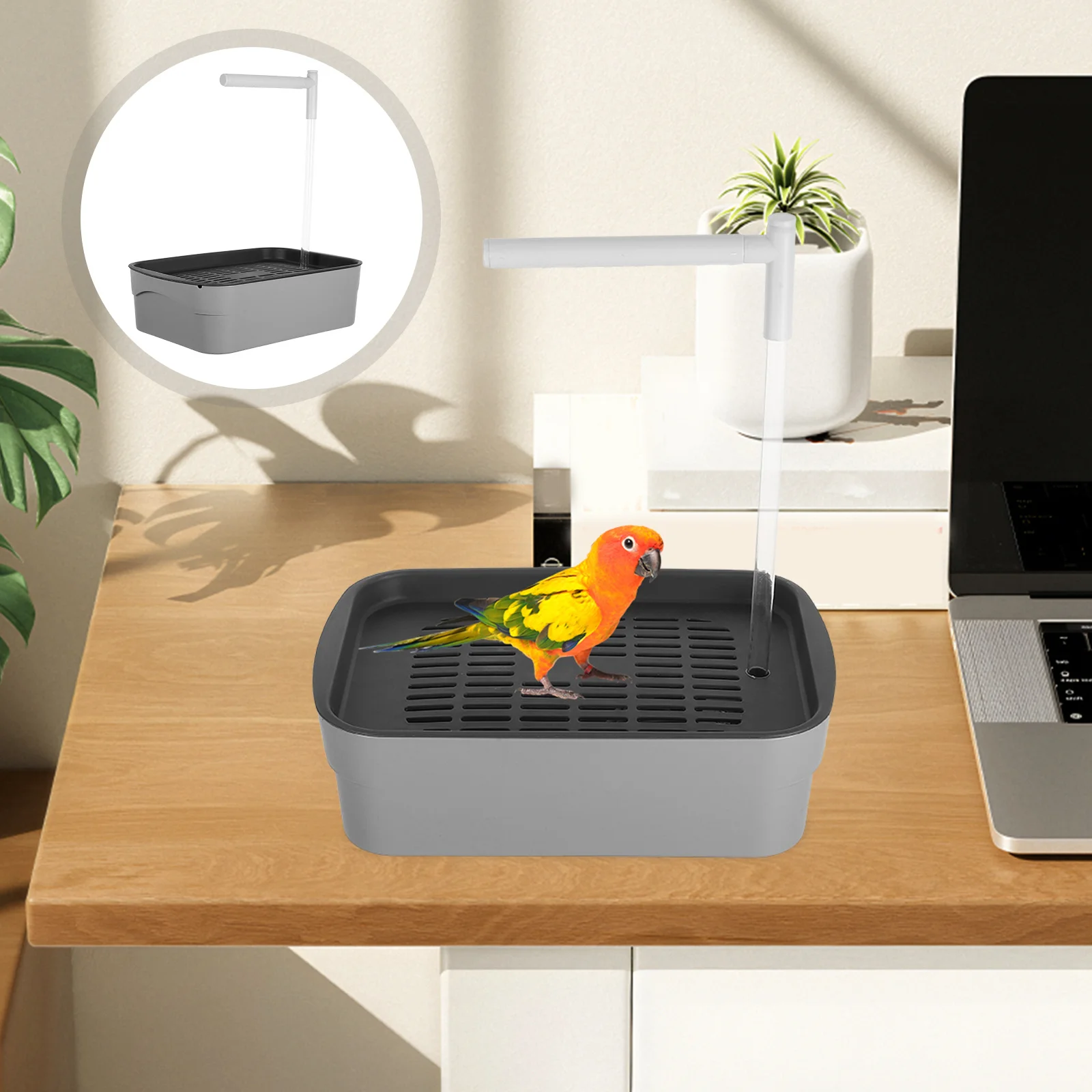 

Automatic Parrot Bathtub Shower Plastic Bird Bath Tub Ideal for Parakeets Cockatiels Lovebirds Pigeons Cage Bath Accessories