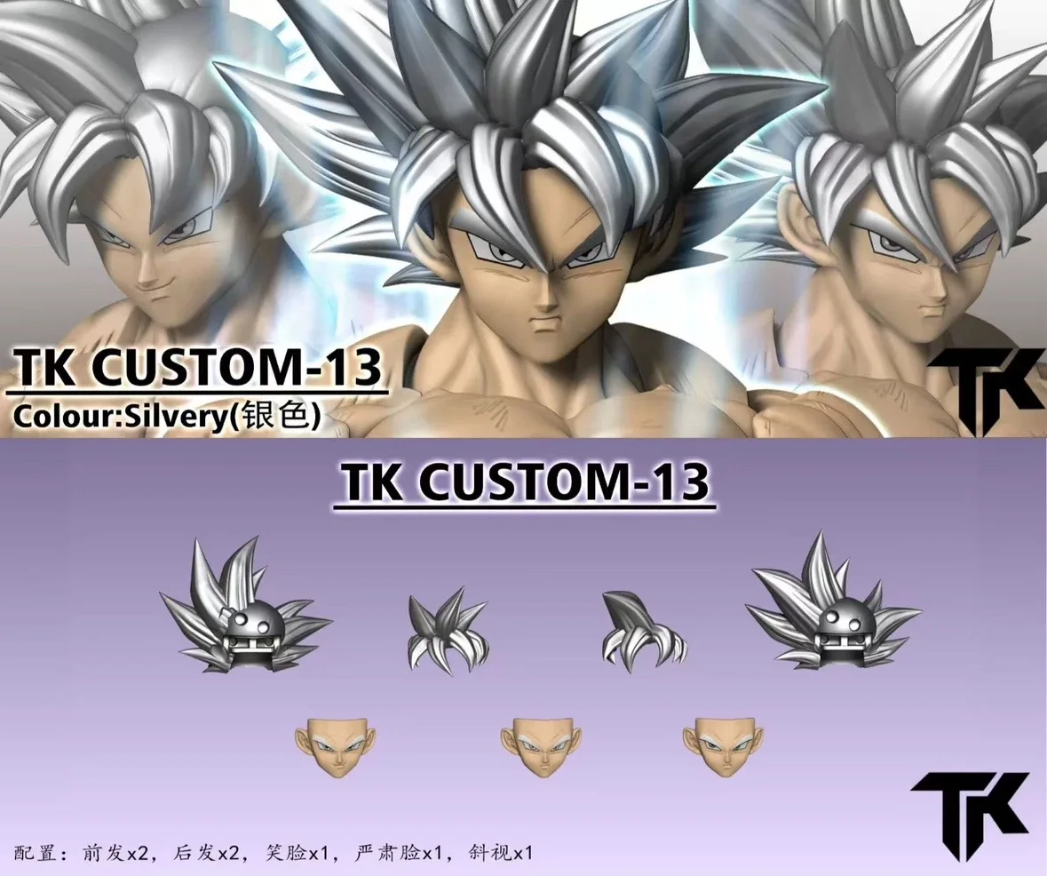 TKCUSTOM TK TK013 TK014 TK015 لعبة دراغون بول SHF الترا غريزة سون جوكو 3.0 رؤساء مخصص نحت الرأس مجموعة أنيمي عمل أرقام اللعب