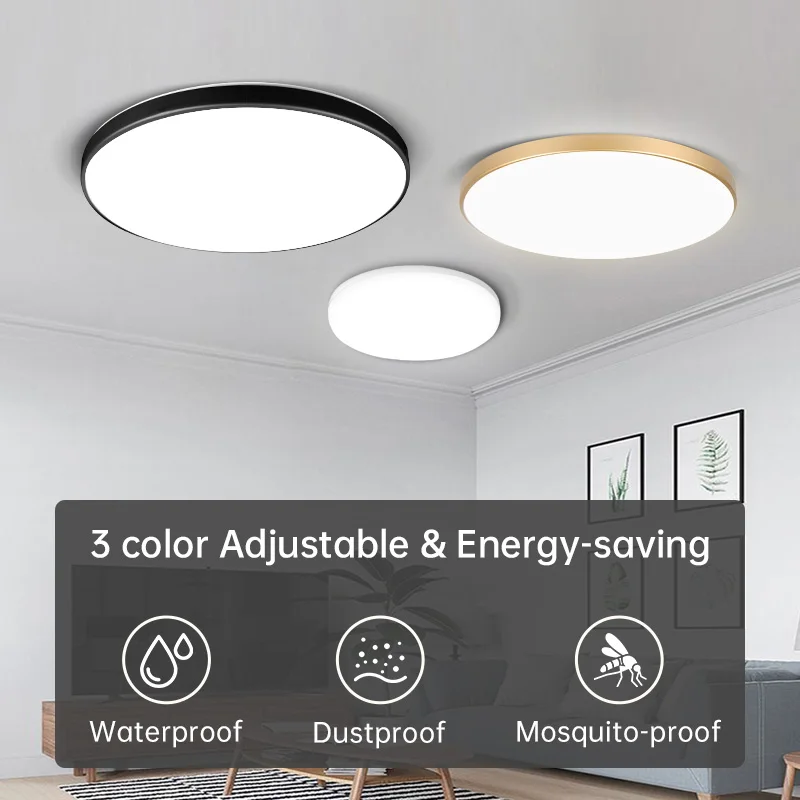 Lampada da soffitto a LED, 50W, lampadario a pannello, luci per bagno, 40W, lampadario, lampade per interni, lampada a sospensione per camera da letto, lampada da soffitto, illuminazione per la casa,