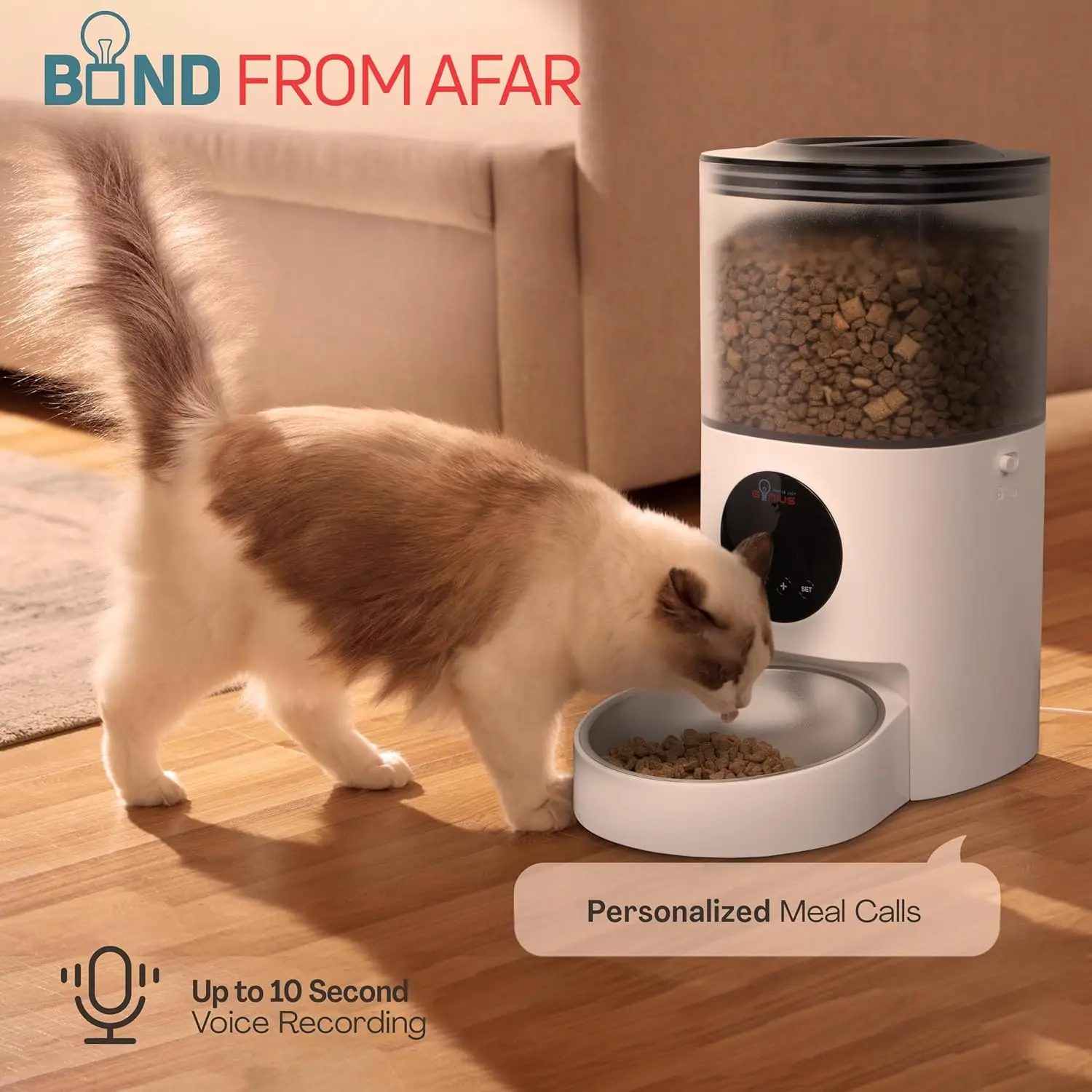 موزع الطعام الجاف الأوتوماتيكي للقطط والكلاب: وحدة تغذية للحيوانات الأليفة بتوقيت WiFi مع التحكم في التطبيق والوضع اليدوي القابل للبرمجة الإضافية #5