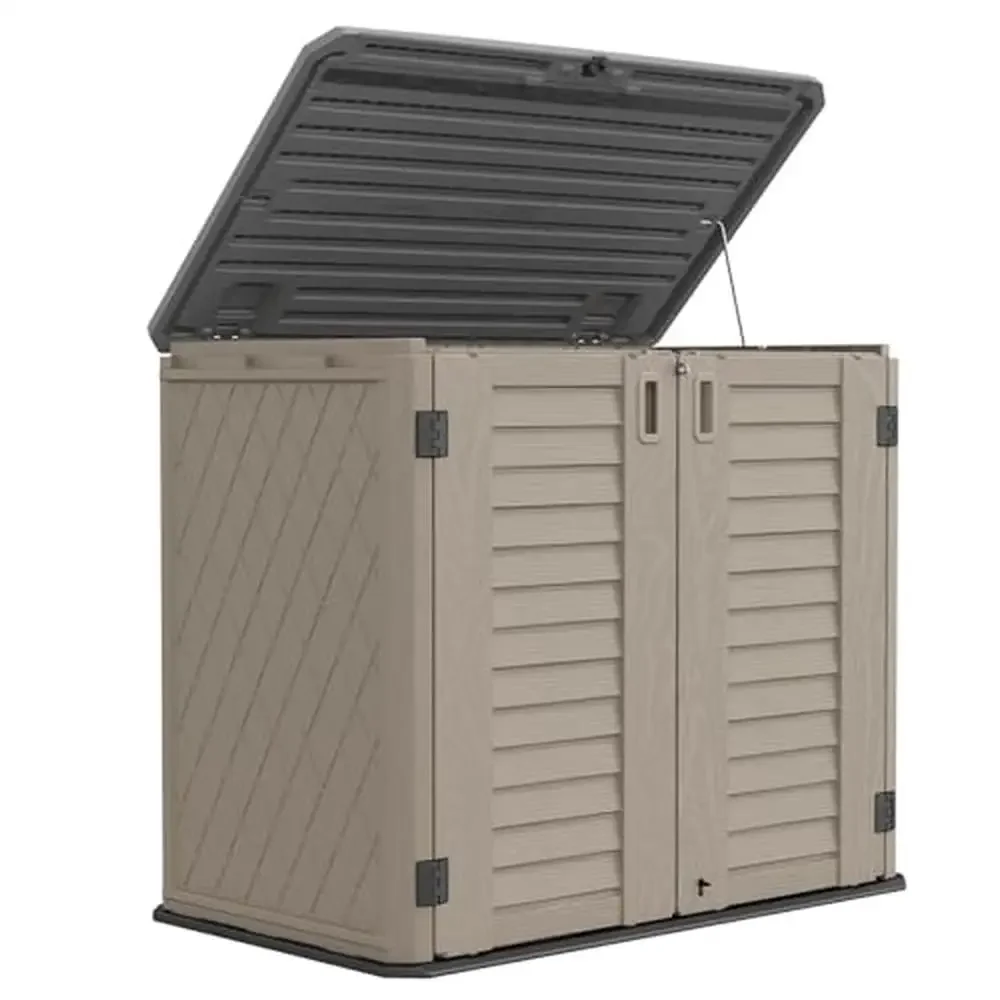 Outdoor Storage Shed 26 Cu.ft Waterproof Cabinet Bike Garden Lawnmower Storage Box Garbage Cans Patio Pool Accessories Courtyard