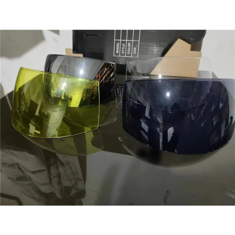 Retro Motorcycle Helmet Lens Electric Vehicles Helmet Color Visor Japanese Space Helmet Built-in Lens