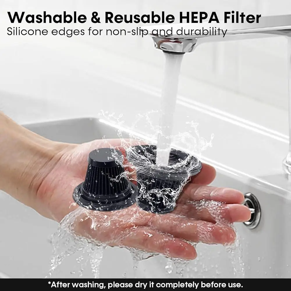 Беспроводной ручной пылесос 10000 Па, легкий HEPA-фильтр, 18 фунтов, светодиодный светильник, тихий, 800 мл, мусорная корзина, перезаряжаемая батарея, пыль