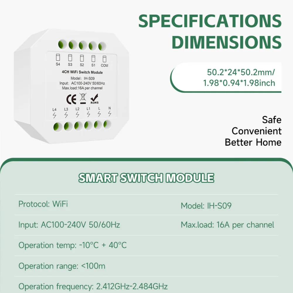 Smart Wifi Relay Module 16A Tuya Home Automation Device Wireless Remote Timer Power Breaker Switch App Control Intelligent