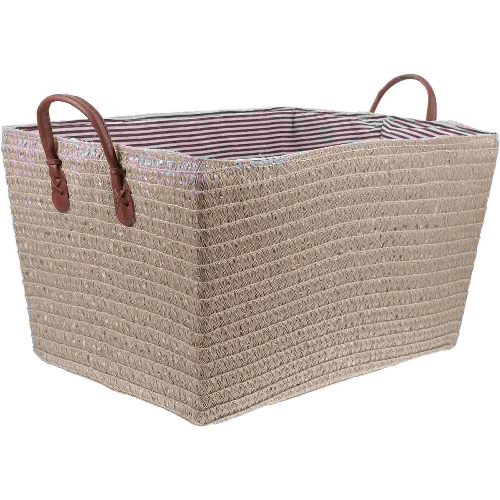 

Rattan Storage Basket Toys Woven Baskets for Laundry Household Wicker Cotton Rope Shelves Pp Baby Blanket Small Organizing