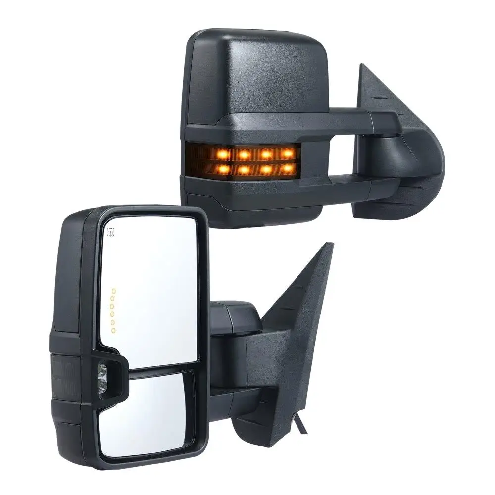 

Towing Mirrors Fit for chevy GMC 2007-2014 Silverado /Sierra Power Control Heated with Signal Light & LED