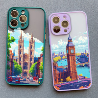 World Travel City Urban Architecture Hand Painted Phone Case For iPhone 16 15 Pro Max Plus 13 12 Mini 14 11 Pro Max XR SE2 Cover