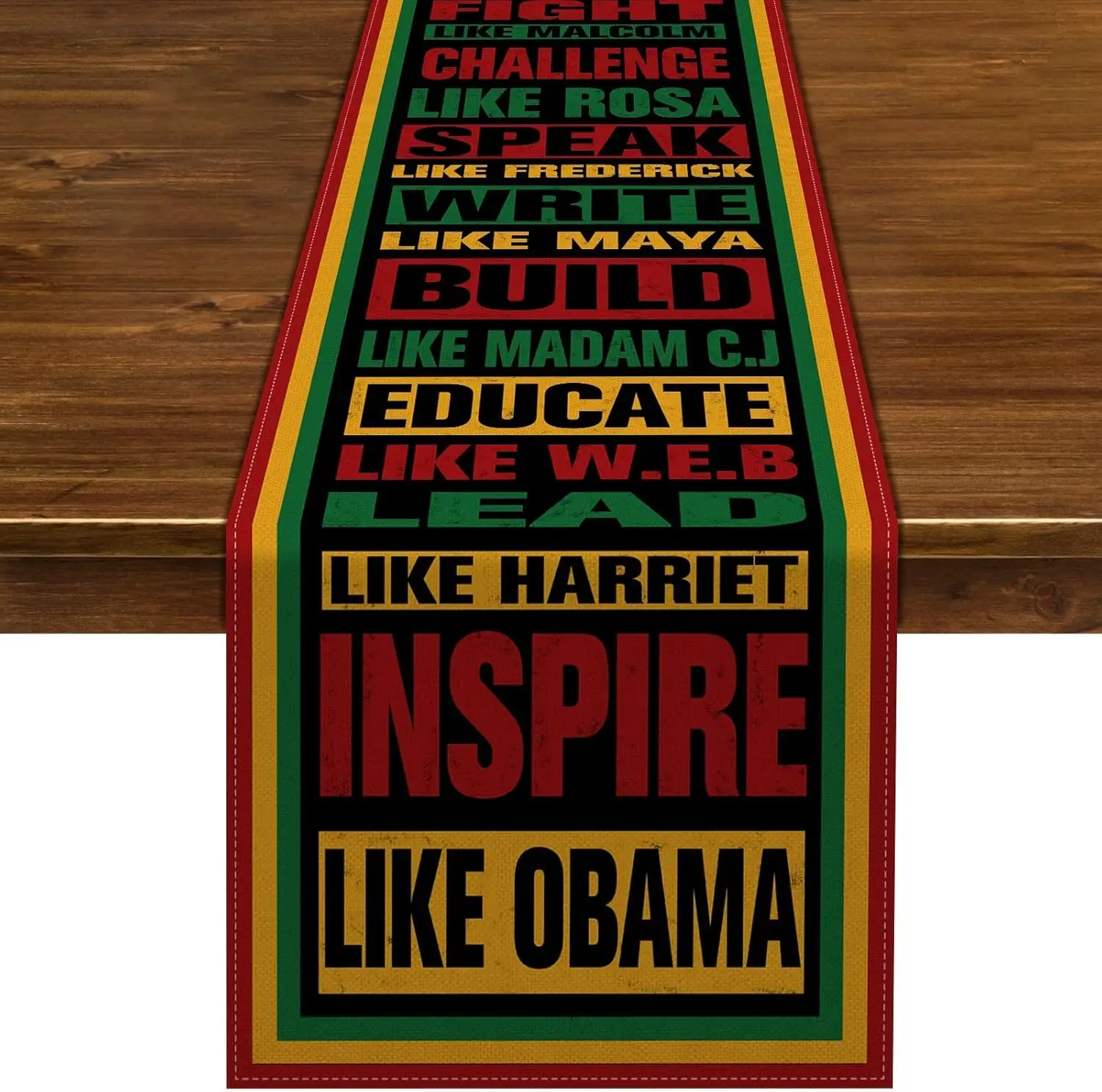 Juneteenth Table Runner - 1PC Black History Month Kwanzaa African American Cultural Pattern Cover for Dining