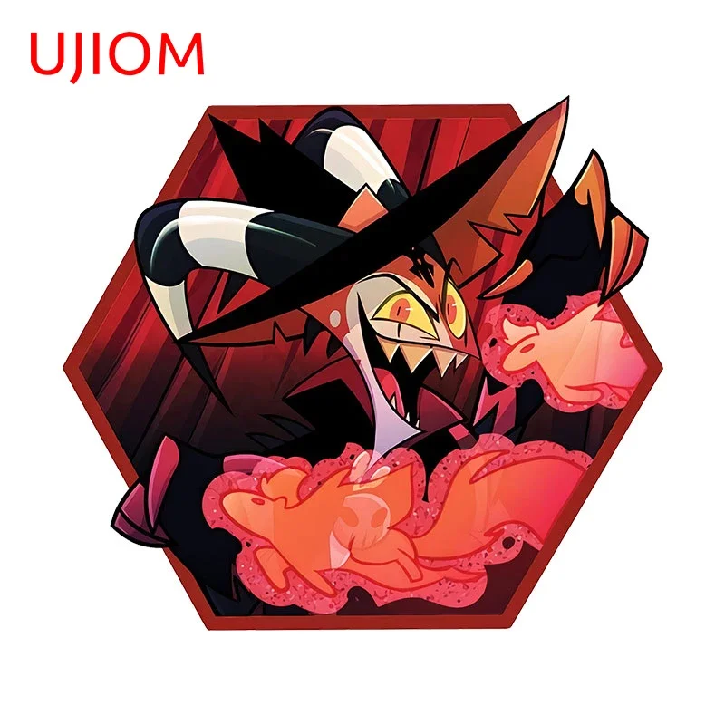 UJIOM 13cm X11.6cm Helluva Boss Bilitzo Wall Sticker Personality Waterproof Laptop Wardrobe Decal Decoration Chambre Mural