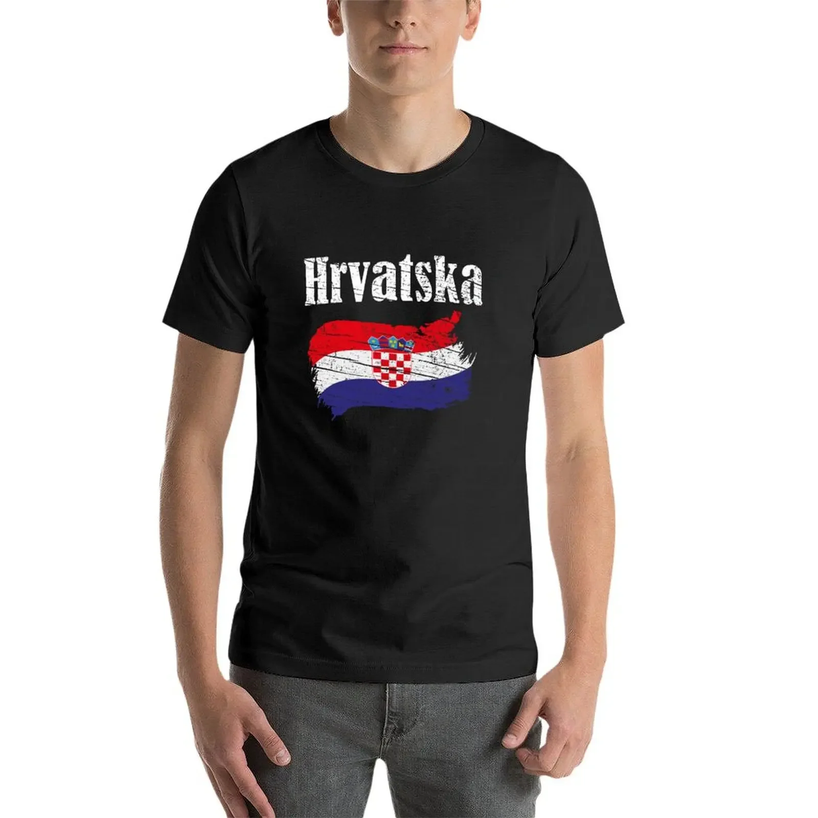 Hrvatska Kroatische Vlag Vintage Grafisch-Kroatische Liefhebbers Toeristen Souvenir Cool Nationaal Cadeau-T-Shirt