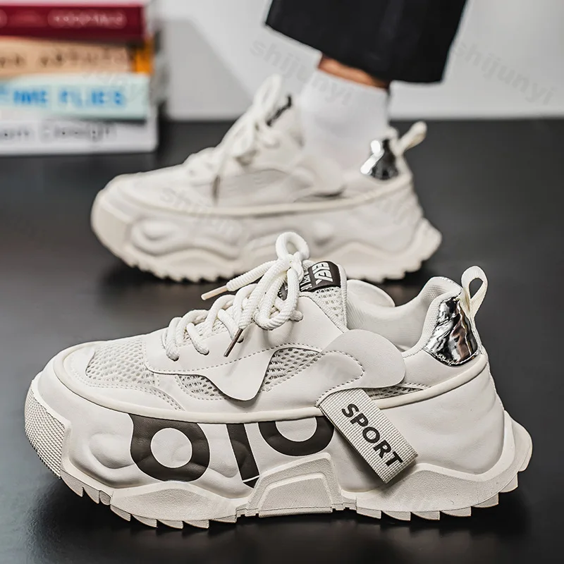 

Men's Chunky Sneakers 2025 Casual Shoes Tennis Breathable Sport Running Shoes Comfortable Non Slip Outdoor Fashion Sports Shoes