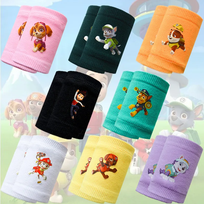 2pcs Paw Patrol Wrist Strap Boys Girls Anime Cartoon Cute Arthritis Gloves Children Sports Sweat Absorption Wrist Brace Kid Gift