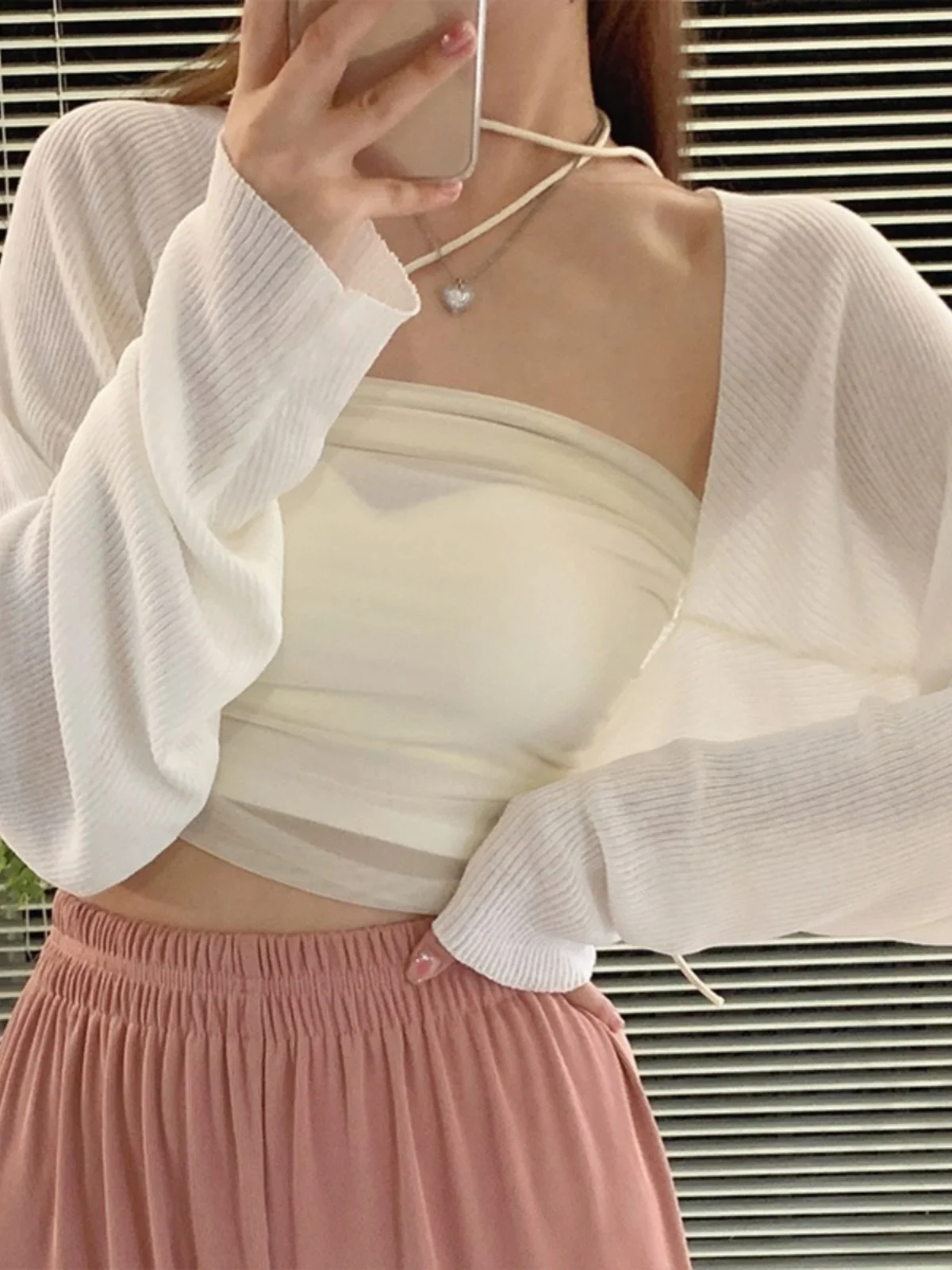 

Lightweight Summer Ice Silk Long Sve ort Knitted Cardigan Women's V-Ne Open Front Coat Peaco Brand Korean Sle