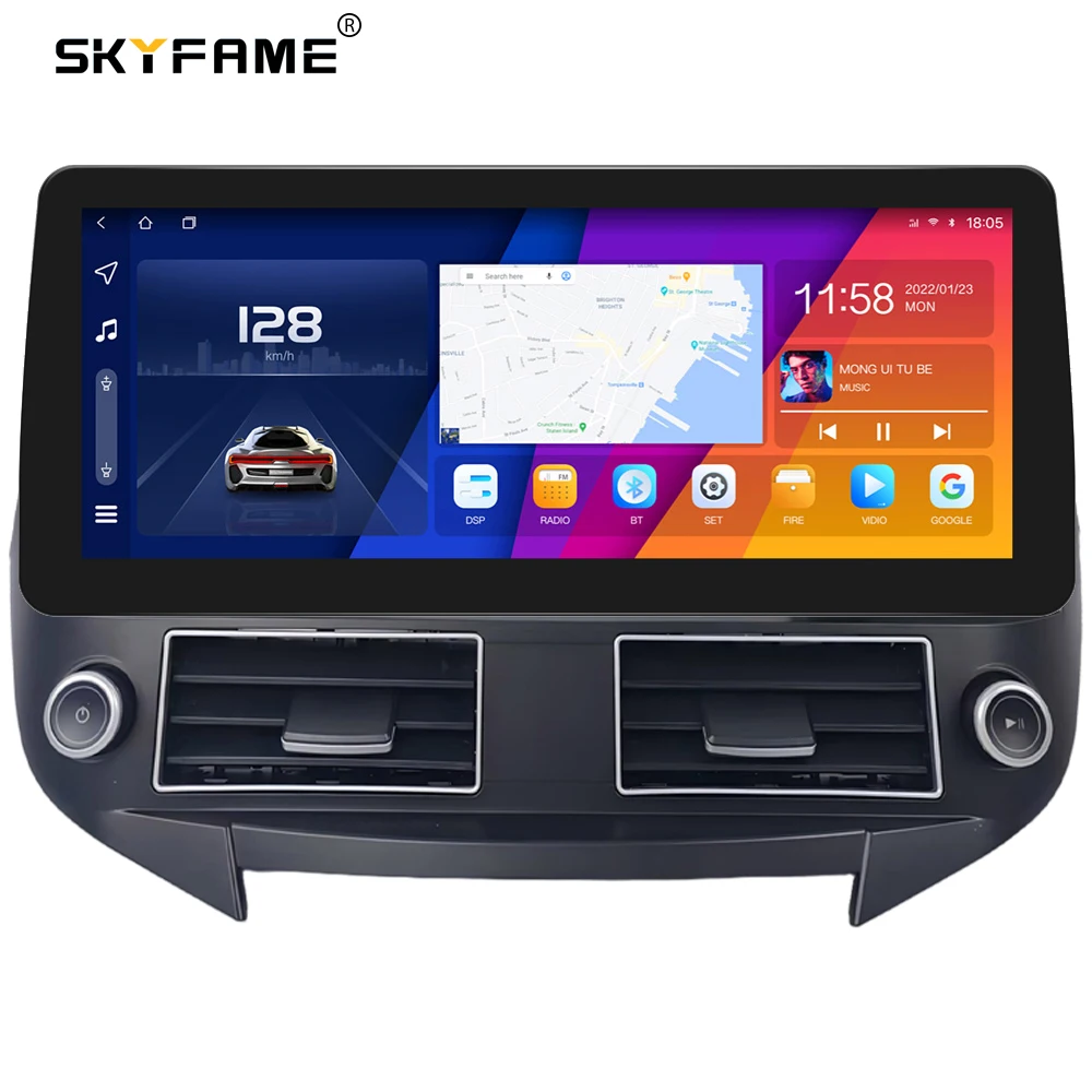 SKYFAME 9/10/12.3/13.1 Inch Frame Fascia Adapter Android Radio Dash Fitting Panel Kit Untuk Hyundai IX45 Santafi
