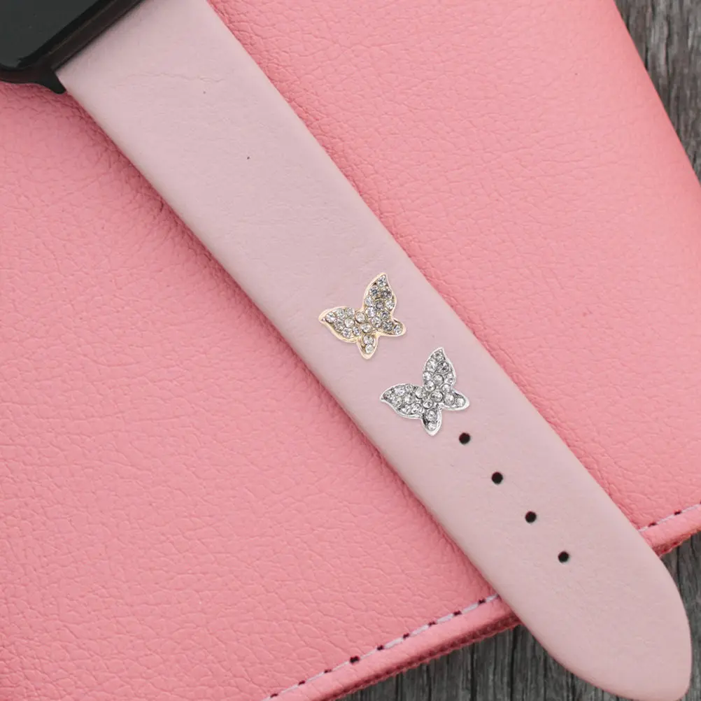 

4Pcs Full Rhinestone Watch Band Charms Decorative Studs Alloy Watch Strap Accessories for Silicone Bands Gift Watchband Charms