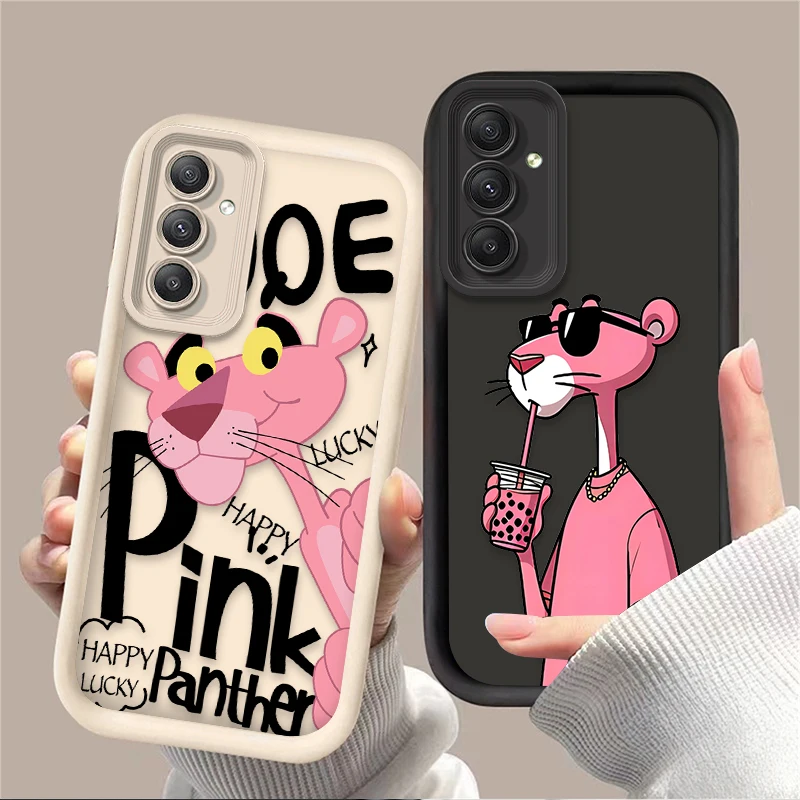 Cartoon Felidae Anima Pink Case For Samsung Galaxy S24 S25 S23 Ultra S22 S21 Plus FE A36 A56 A26 A16 A06 A15 A25 A35 A55 5G Etui - náhled 2
