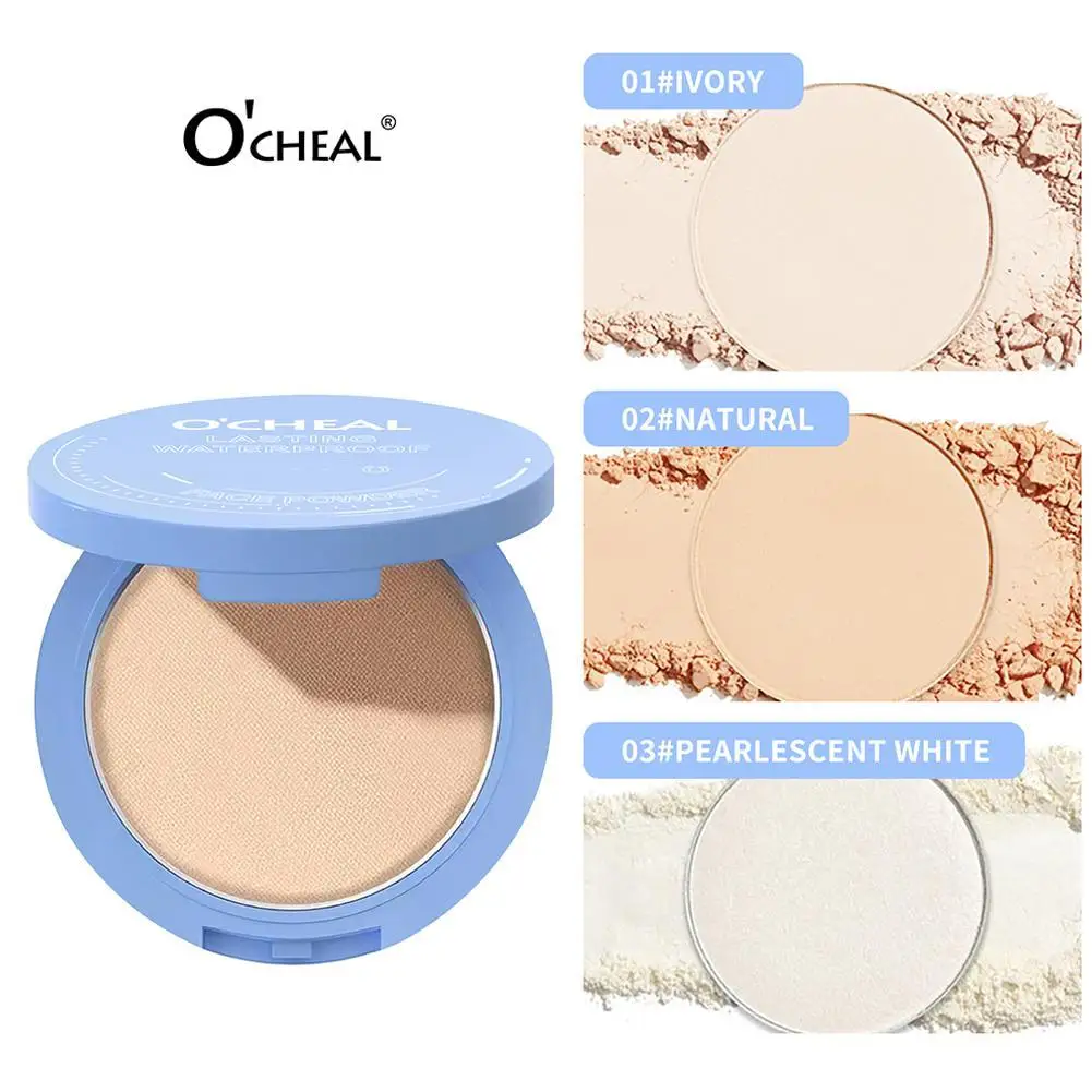 

3Colors Face Setting Powder Full Coverage Cushion Pressed Powder Long Lasting Waterproof Concealer Makeup Cosmetics Make Up