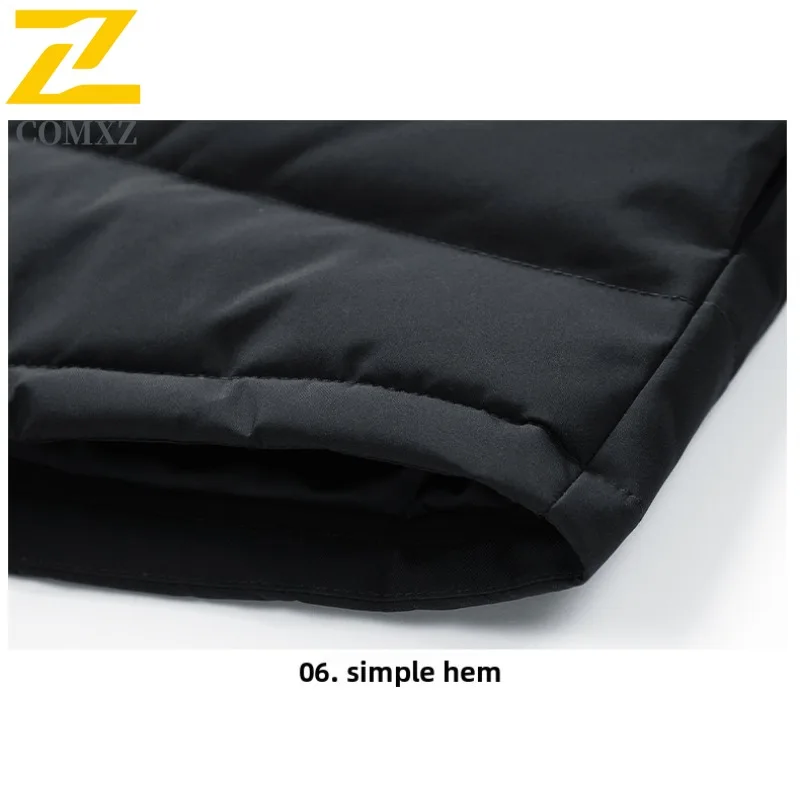 COMXZ Men Middle Aged Gray Duck Down Down Jacket Autumn Winter Lapel Business Casual Wear Versatile Outerwear Windproof Thermal