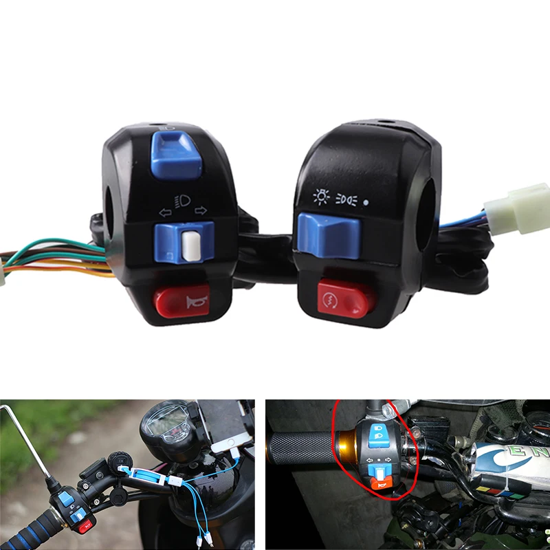 1 Pcs Aluminum 22mm Electric Scooter Motorcycle Handlebar Control Switch Horn Button Turn Signal Headlight Start Switch