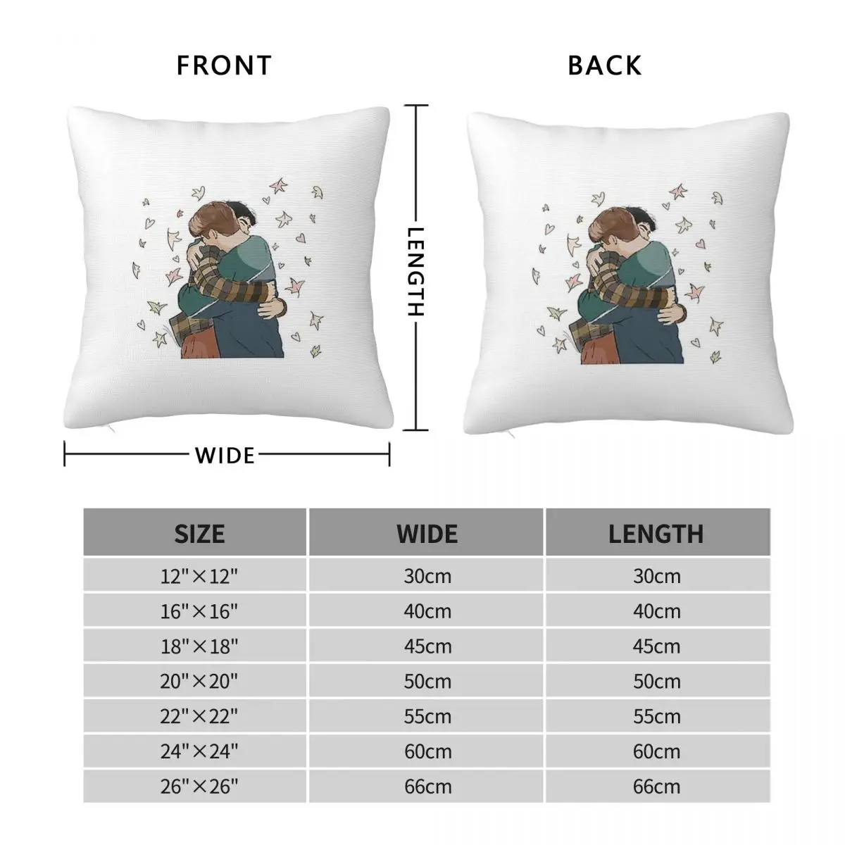 Nick And Charlie Heartstopper In Love Square Pillowcase Pillow Cover Polyester Cushion Comfort Throw Pillow for Home Bedroom