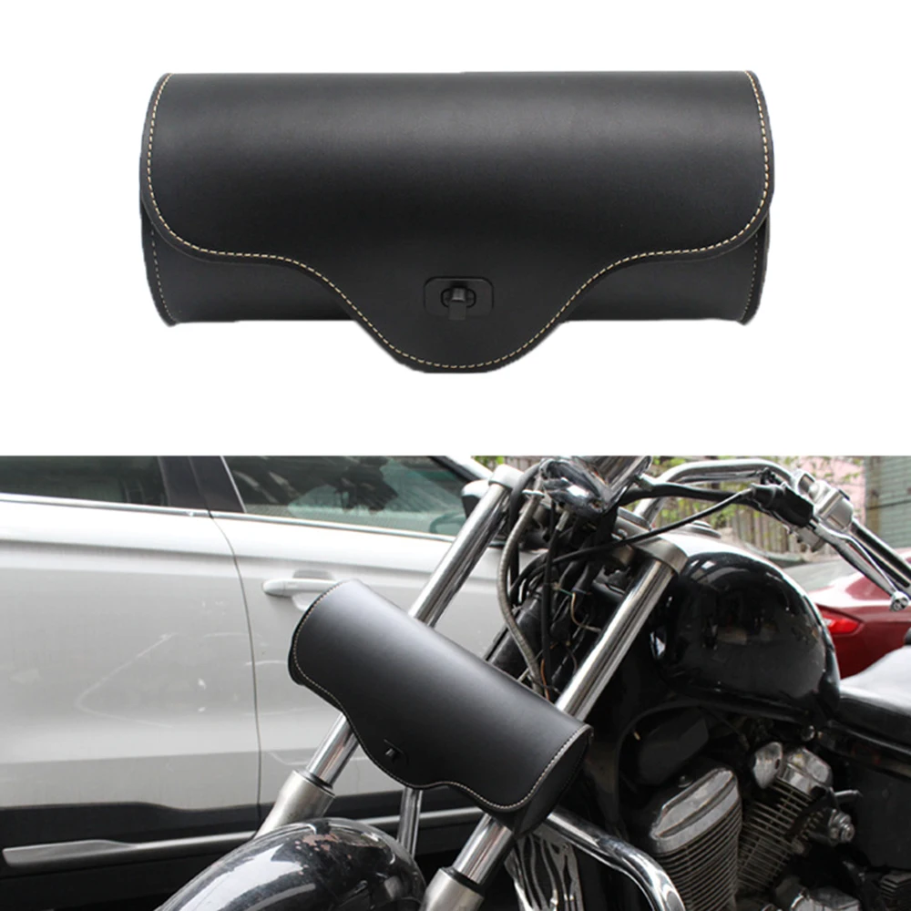 Motorcycle Bag Saddlebags PU Leather Front Fork Tail Tool Bag Luggage Waterproof