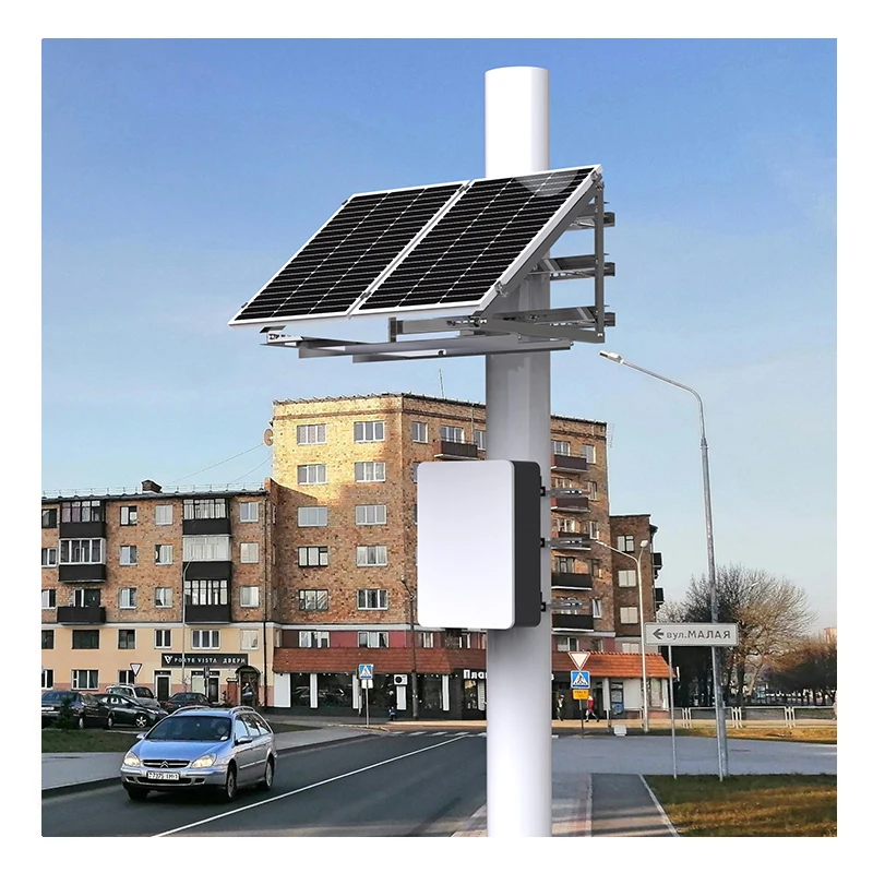 All-in-One  Solar Power System - 12V/24V DC Output for CCTV Cameras, Security Lights, WiFi Router | Pole Mount