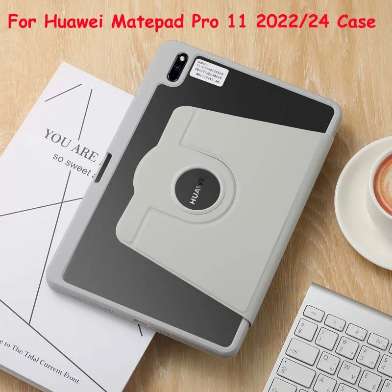 

For Huawei Matepad Pro 11 2022/24 Case PU Shockproof Protective Shell 360 Degree Rotating With Pen Slot Tablet Stand Cover Case