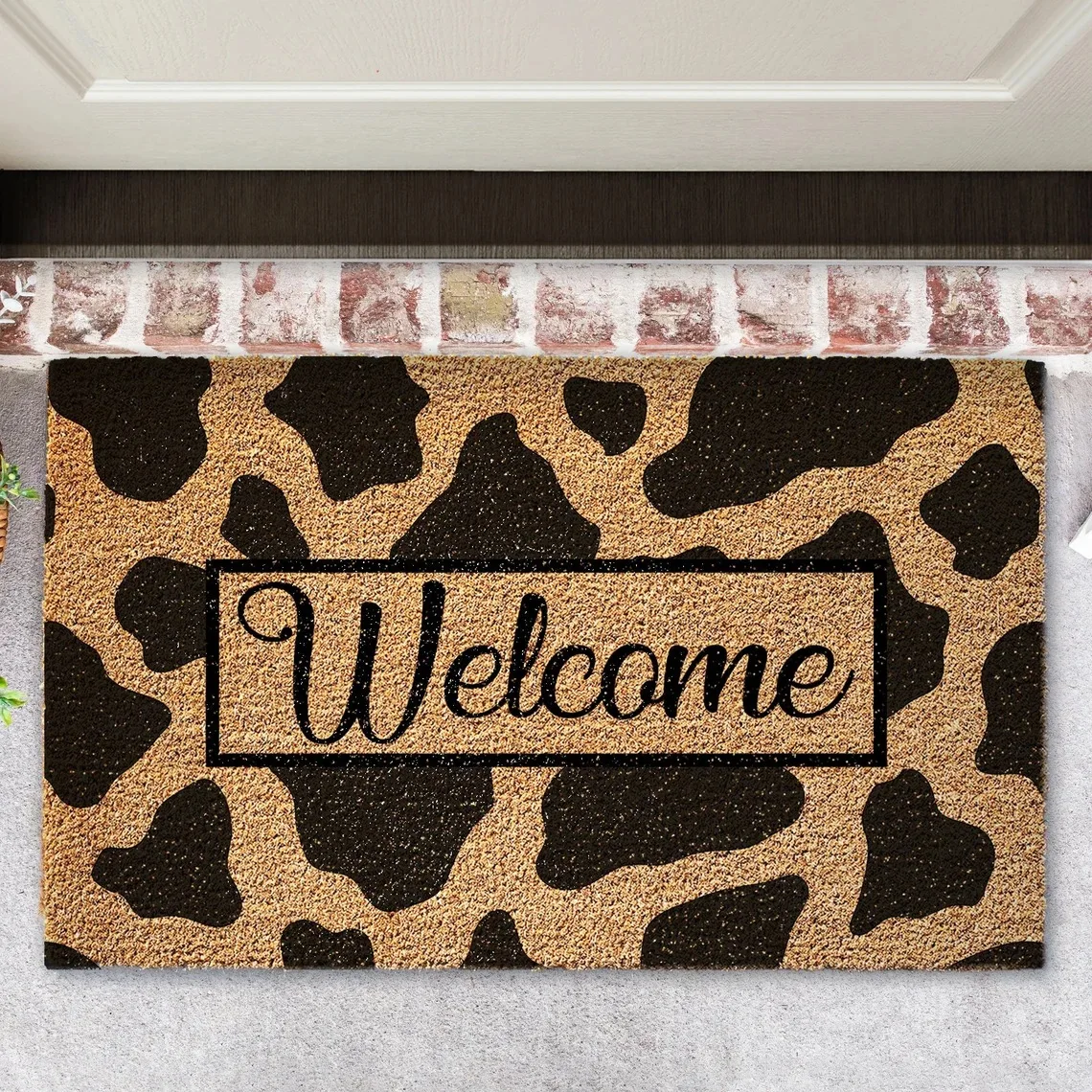 VIKAMA Black Gold Welcome Non Slip Washable Absorbent Waterproof Door Mat Entryway Welcome Luxury Welcome Mats