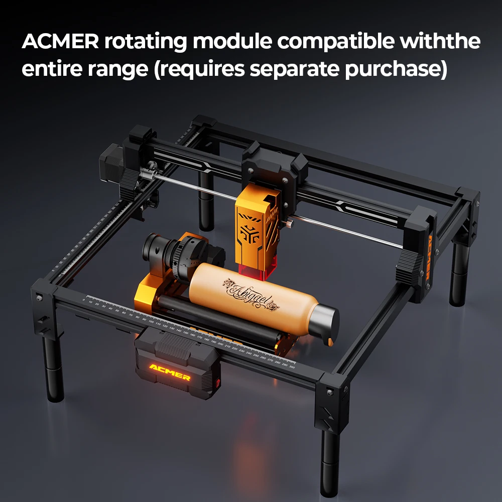 ACMER S2 7W アップグレード可能なレーザー彫刻機 445±5nm 作業領域 300*300mm 彫刻機 彫刻可能な木材 レザー 金属用
