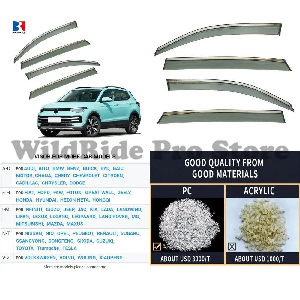 

1 set For VW Tharu XR 2024-2025 Injection Deflector PC Auto Car Accessories Window Visor