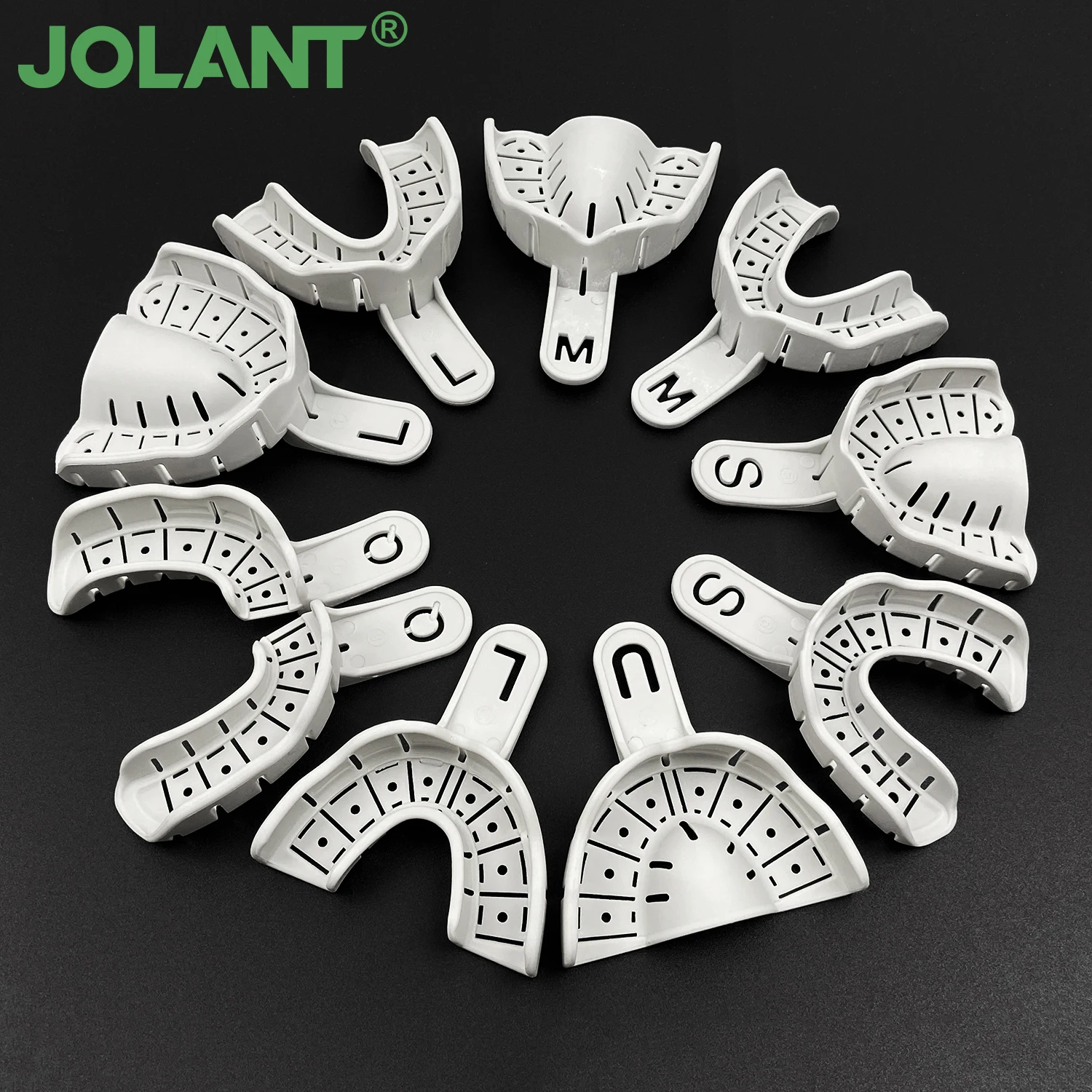 10pcs JOLANT Dental Impression Tray for Implant Full Mouth Partial Accurate Impression Plastic Teeth Holder Mold Autoclavable