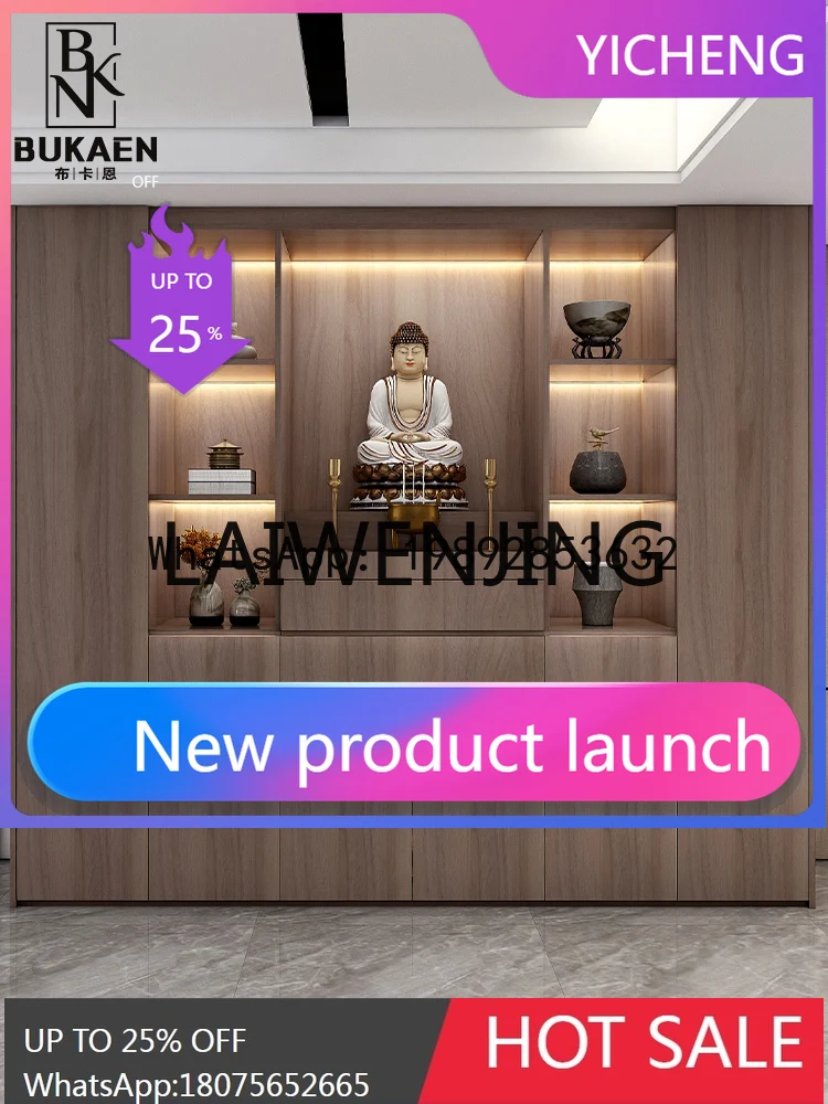 LYY  Buddha Statue Bodhisattva Cabinet Altar Shrine Guanyin Altar Cabinet Worship Table